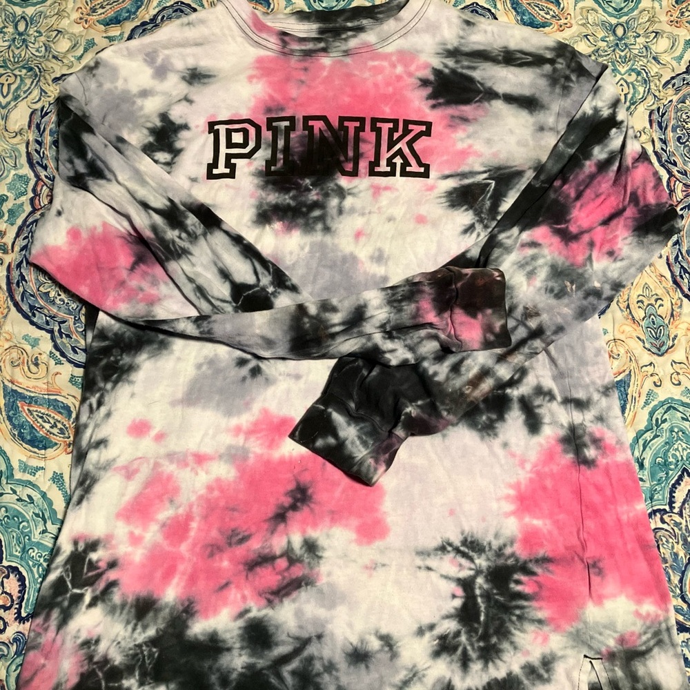 Victoria's Secret PINK Tie-Dye Long Sleeve Shirt